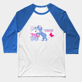 Blue cute bear together forever kissing Baseball T-Shirt